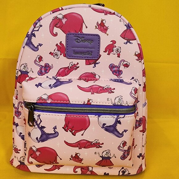 Loungefly Disney The Sword In The Stone Madam Mim AOP Pink Mini Backpack NEW main image 9